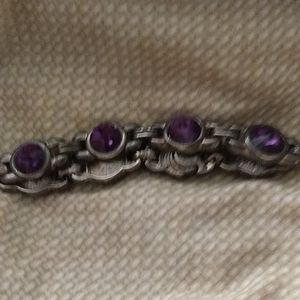 SOLD  Vintage Gorgeous plum color Gem Bracelet